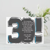 30th SImple Birthday Invite Kaart (Staand voorkant)