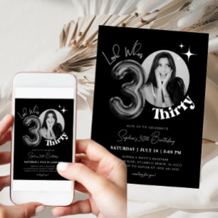 30th Thirty Birthday Zwart Mannen Vrouwen Foto Kaart