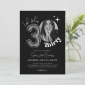 30th Thirty Birthday Zwart Mannen Vrouwen Foto Kaart (Staand voorkant)