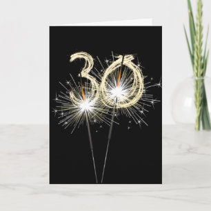 30th verjaardag vonken op zwart kaart