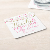 30th verjaardagsgoud en roze onderzetters aangepas (Schuin)