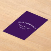 30th wedding anniversary name date purple simple  acryl uitnodigingen (Laagn)