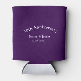 30th wedding anniversary name date purple simple  blikjeskoeler