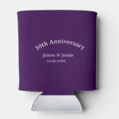 30th wedding anniversary name date purple simple blikjeskoeler (Achterkant)