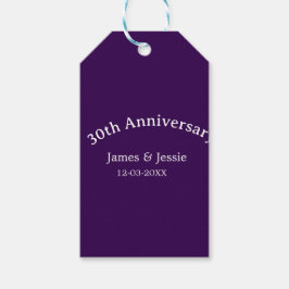 30th wedding anniversary name date purple simple  cadeaulabel