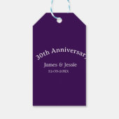 30th wedding anniversary name date purple simple cadeaulabel (Achterkant)