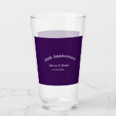 30th wedding anniversary name date purple simple  glas (Voorkant)