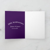 30th wedding anniversary name date purple simple  kaart (Binnen)
