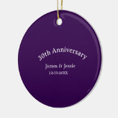 30th wedding anniversary name date purple simple keramisch ornament (Links)