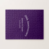 30th wedding anniversary name date purple simple legpuzzel (Horizontaal)