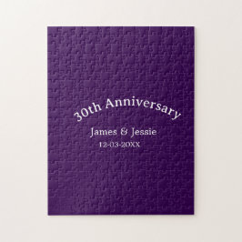 30th wedding anniversary name date purple simple  legpuzzel