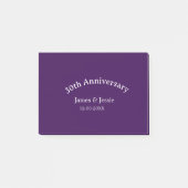 30th wedding anniversary name date purple simple  post-it® notes (Voorkant)