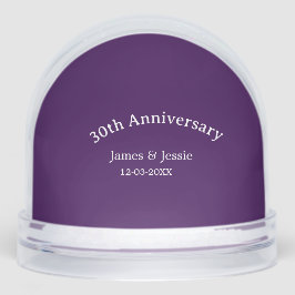 30th wedding anniversary name date purple simple  sneeuwbol