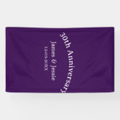 30th wedding anniversary name date purple simple  spandoek (Horizontaal)