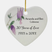 30th Wedding Anniversary Pretty Bird Flowers Heart Keramisch Ornament (Achterkant)
