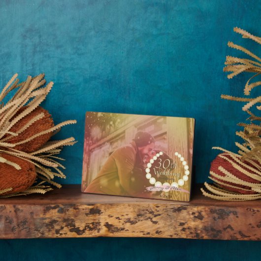 30th Wedding Jubileum Aangepaste foto horizontaal Fotoplaat (Zijkant)