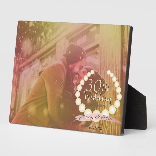 30th Wedding Jubileum Aangepaste foto horizontaal Fotoplaat (Zijkant)