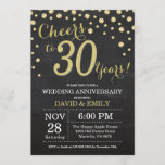 30th Wedding Jubileum Chalkboard Black en Gold Kaart<br><div class="desc">30e bruiloft Jubileum Chalkboard Black and Gold Invitation. Dertig Jubileum. Chalkboard Black en Gold Glitter Diamond Background Gold Confetti. Volwassen verjaardag. Vrouw of Man Man Birthday Party. Voor verdere aanpassing,  te klikken gelieve de knoop "van de Aanpassing het"en ons ontwerphulpmiddel te gebruiken om deze sjabloon te wijzigen.</div>