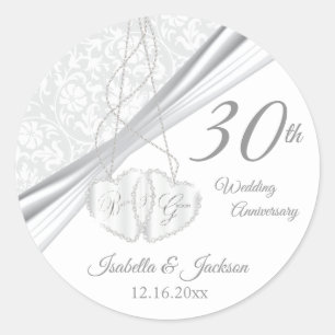 30th Wedding Jubileum Design Ronde Sticker