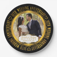 30th Wedding Jubileum Foto zwart | Goudtoon