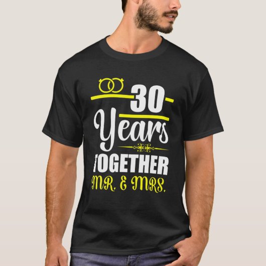 30th Wedding Jubileum Ideas Couple Jubileum T-shirt (Voorkant)