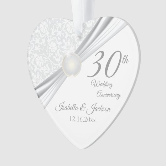 30th Wedding Jubileum Keepomwille Design Ornament (voorkant)