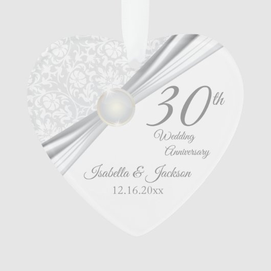30th Wedding Jubileum Keepomwille Design Ornament (voorkant)