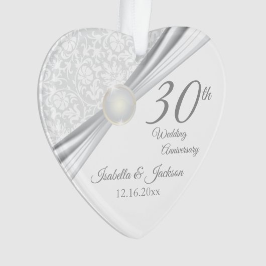 30th Wedding Jubileum Keepomwille Design Ornament (voorkant)