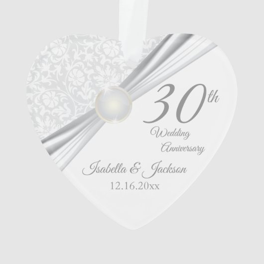 30th Wedding Jubileum Keepomwille Design Ornament (achterkant)