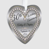 30th Wedding Jubileum Pearl Jubliee Keepomwille Ornament (voorkant)
