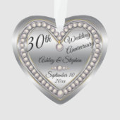 30th Wedding Jubileum Pearl Jubliee Keepomwille Ornament (achterkant)