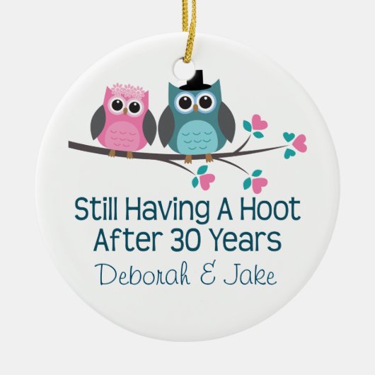 30th Wedding Jubileum Persoonlijk Gift Idea Keramisch Ornament (Voorkant)