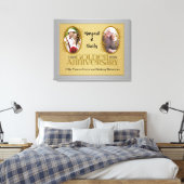 30x24 50e Golden Annivsersary Photo Collage Canvas Afdruk (Insitu (Slaapkamer))