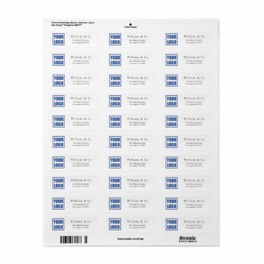 30x Return Label Business Sjabloon-stickers (Full Sheet)