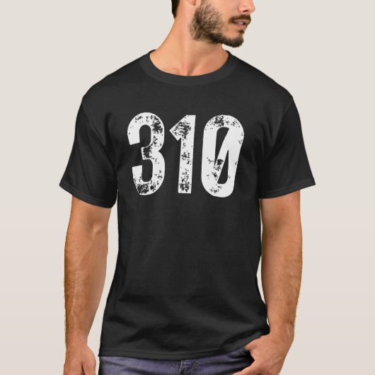 310 Area Code Los Angeles CA Mobile Telephone Area T-shirt (Voorkant)