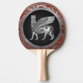 [310] Assyrian Winged Bull - Silver Lamassu Tafeltennisbatje (Voorkant)