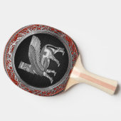 [310] Assyrian Winged Bull - Silver Lamassu Tafeltennisbatje (Zijkant)