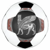 [310] Assyrian Winged Bull - Silver Lamassu Voetbal (Voorkant)