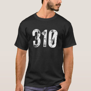 310 Netnummer Los Angeles CA Mobiel Telefoon Gebie T-shirt