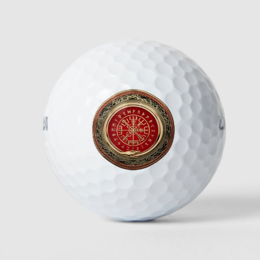 [310] Vegvisir - Viking Gold Magic Runass Golfballen (Voorkant)