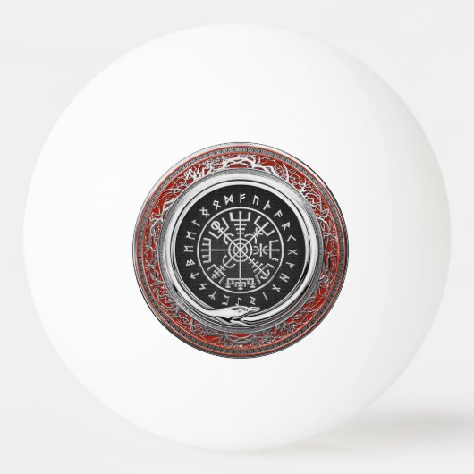 [310] Vegvisir - Viking Silver Magic Runass Pingpongbal (Achterkant)