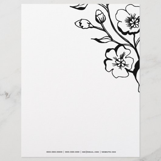 311-311-Lush Black & White Letterhead Gepersonaliseerd Briefhoofd (Voorkant)