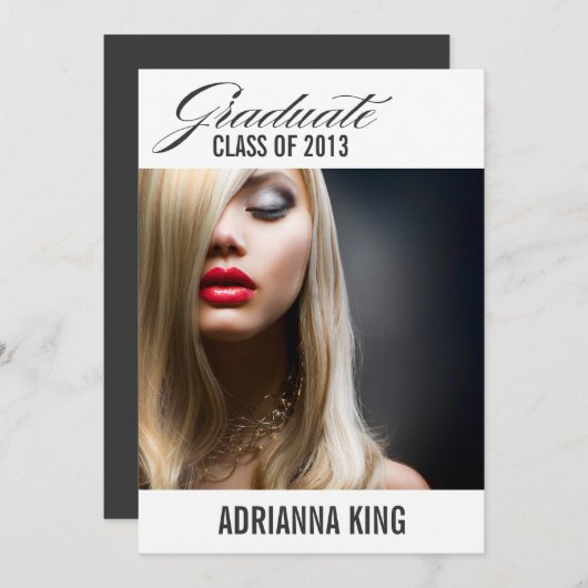 311 Afstuderen Aankondiging van een steenkoolgrijz (Voorkant / Achterkant)