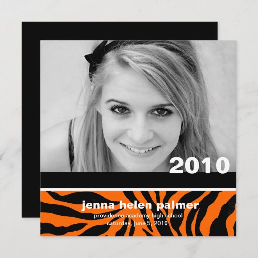 311-Afstuderen bekendmaking |Tijgeruitnodiging Kaart (Voorkant / Achterkant)