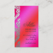 311 Alonnah Damask Cherry Cake Pink & Red Visitekaartje (Achterkant)