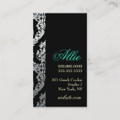 311 Alonnah Damask Island Aqua Green Metallic Visitekaartje (Achterkant)