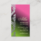 311 Alonnah Damask Lollipop Licorice Metallic Visitekaartje (Achterkant)
