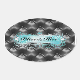 311 Aqua Bliss Zwart Tuft Ovale Sticker