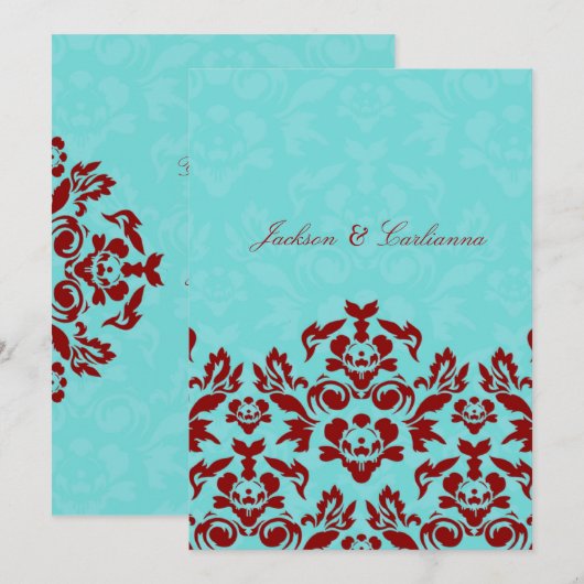 311 Aqua Blue Flame 5 x 7 Invite Kaart (Voorkant / Achterkant)