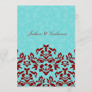 311 Aqua Blue Flame 5 x 7 Invite Kaart